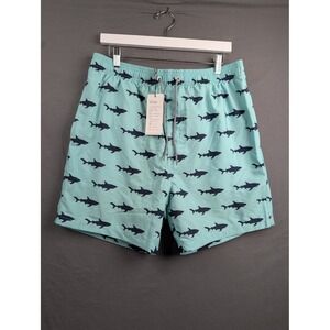 APTRO Mens Shark Print Swim Trunks‎ Light Blue Size Large